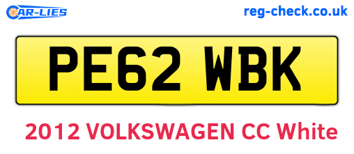 PE62WBK are the vehicle registration plates.