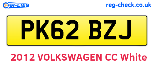 PK62BZJ are the vehicle registration plates.
