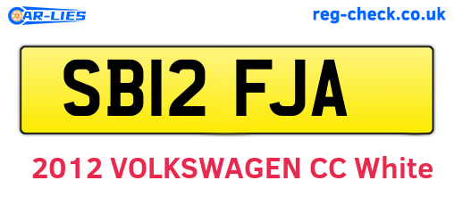 SB12FJA are the vehicle registration plates.