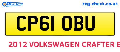 CP61OBU are the vehicle registration plates.