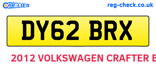 DY62BRX are the vehicle registration plates.
