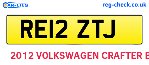 RE12ZTJ are the vehicle registration plates.