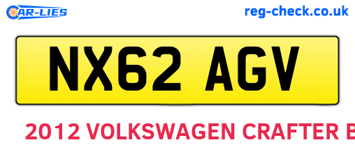 NX62AGV are the vehicle registration plates.