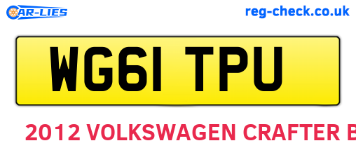 WG61TPU are the vehicle registration plates.