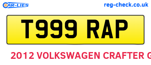 T999RAP are the vehicle registration plates.