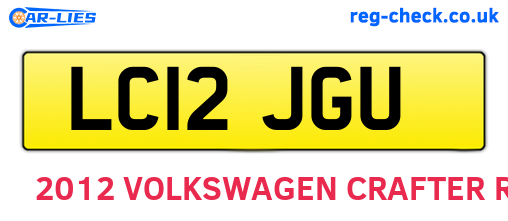 LC12JGU are the vehicle registration plates.