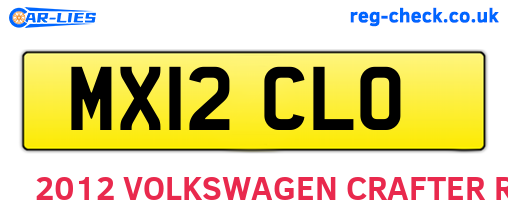 MX12CLO are the vehicle registration plates.