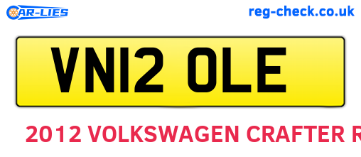 VN12OLE are the vehicle registration plates.