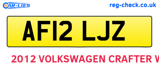 AF12LJZ are the vehicle registration plates.