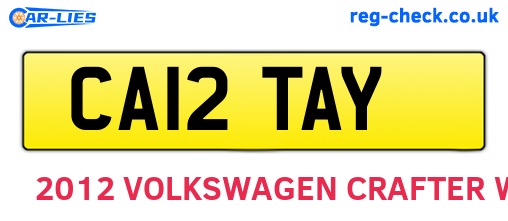 CA12TAY are the vehicle registration plates.