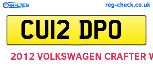CU12DPO are the vehicle registration plates.