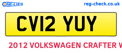 CV12YUY are the vehicle registration plates.