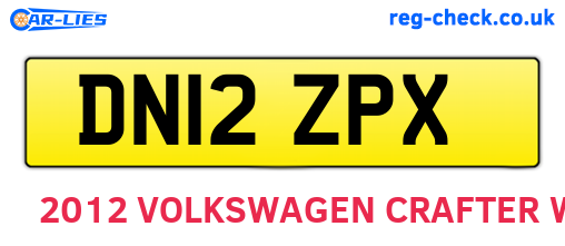 DN12ZPX are the vehicle registration plates.