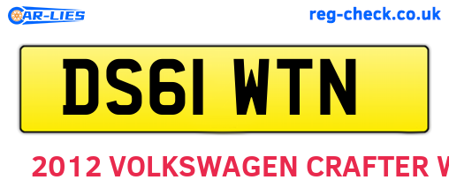 DS61WTN are the vehicle registration plates.