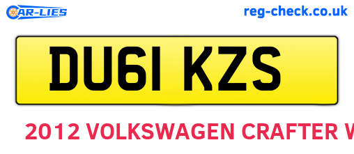 DU61KZS are the vehicle registration plates.