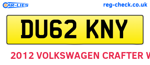 DU62KNY are the vehicle registration plates.