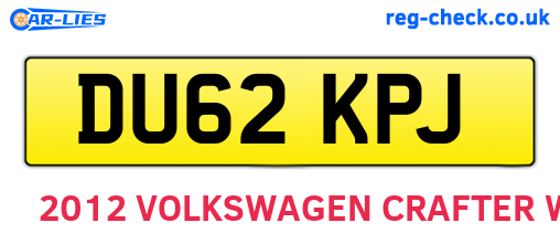 DU62KPJ are the vehicle registration plates.