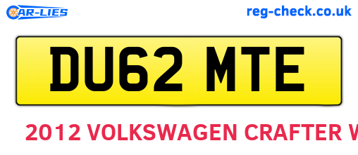 DU62MTE are the vehicle registration plates.