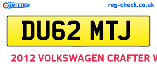 DU62MTJ are the vehicle registration plates.