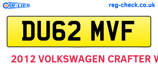DU62MVF are the vehicle registration plates.