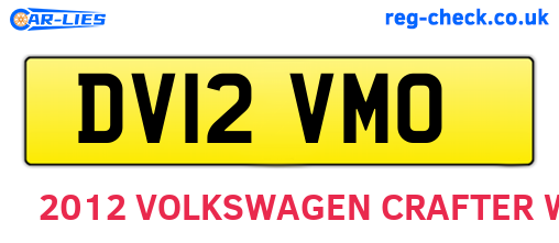 DV12VMO are the vehicle registration plates.