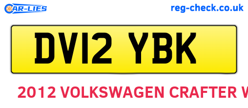DV12YBK are the vehicle registration plates.