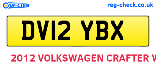 DV12YBX are the vehicle registration plates.