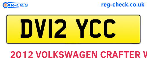 DV12YCC are the vehicle registration plates.