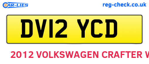 DV12YCD are the vehicle registration plates.