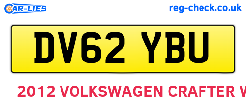 DV62YBU are the vehicle registration plates.