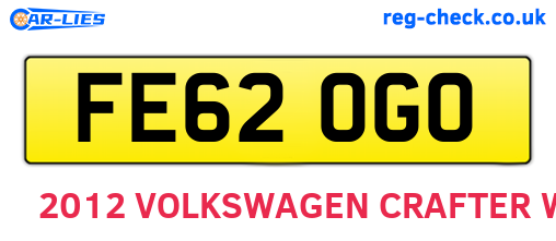 FE62OGO are the vehicle registration plates.