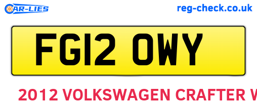 FG12OWY are the vehicle registration plates.