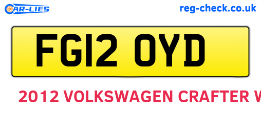 FG12OYD are the vehicle registration plates.