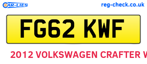 FG62KWF are the vehicle registration plates.