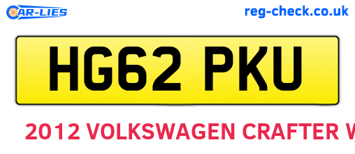 HG62PKU are the vehicle registration plates.