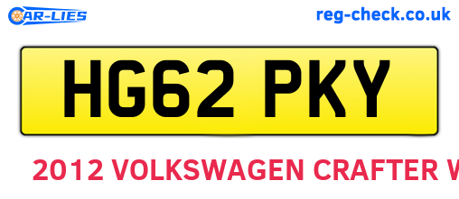 HG62PKY are the vehicle registration plates.