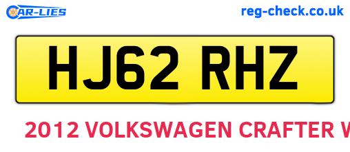 HJ62RHZ are the vehicle registration plates.