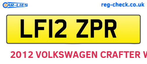 LF12ZPR are the vehicle registration plates.