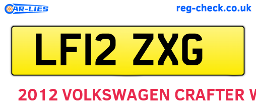 LF12ZXG are the vehicle registration plates.