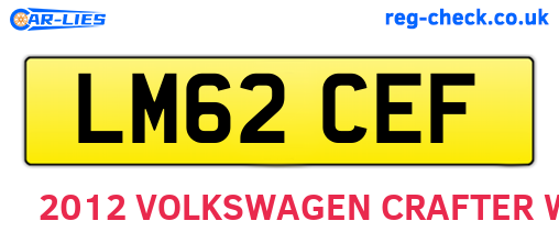 LM62CEF are the vehicle registration plates.