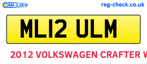 ML12ULM are the vehicle registration plates.