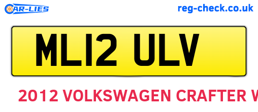 ML12ULV are the vehicle registration plates.