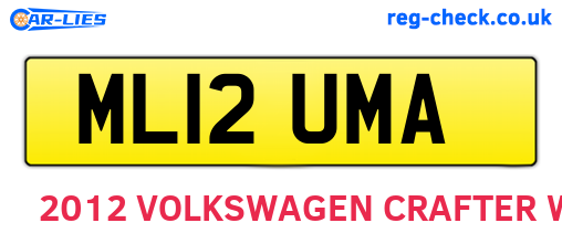 ML12UMA are the vehicle registration plates.