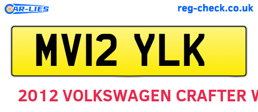 MV12YLK are the vehicle registration plates.