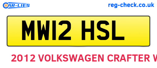 MW12HSL are the vehicle registration plates.