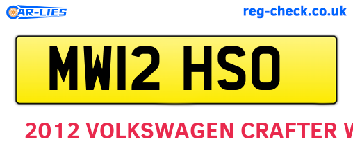 MW12HSO are the vehicle registration plates.
