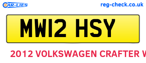 MW12HSY are the vehicle registration plates.