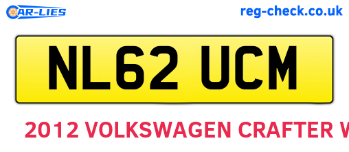 NL62UCM are the vehicle registration plates.