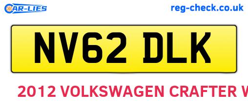 NV62DLK are the vehicle registration plates.
