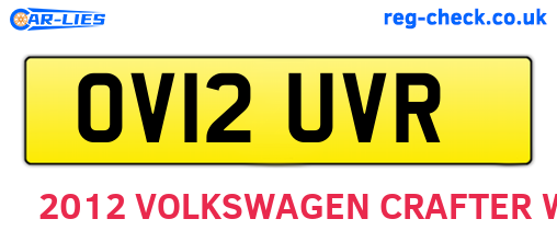OV12UVR are the vehicle registration plates.